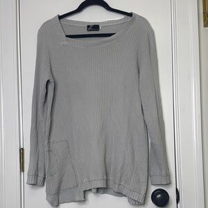 Gray Relaxed Ribbed Sweatshirt